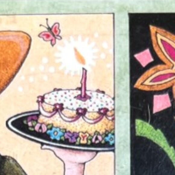 Vtg 1980s MARY ENGELBREIT Acrylic MUSICAL Picture Frame w Happy Birthday Card - Picture 14 of 16